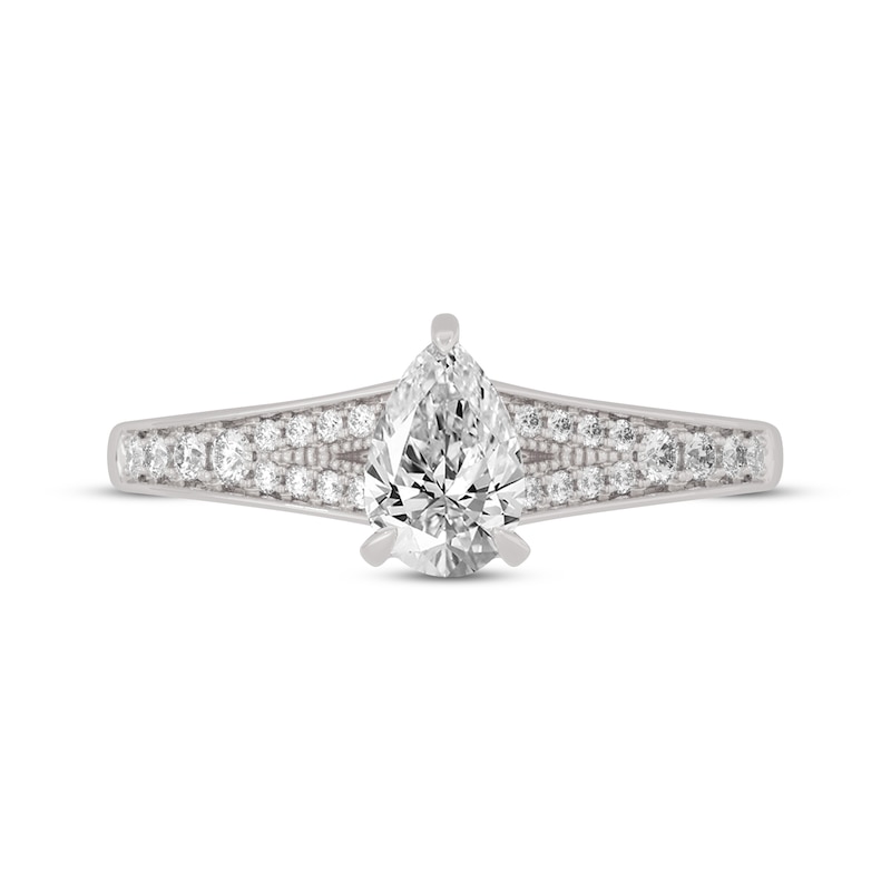 Main Image 3 of Now + Forever Pear-Shaped & Round-Cut Split-Shank Engagement Ring 3/4 ct tw 14K White Gold