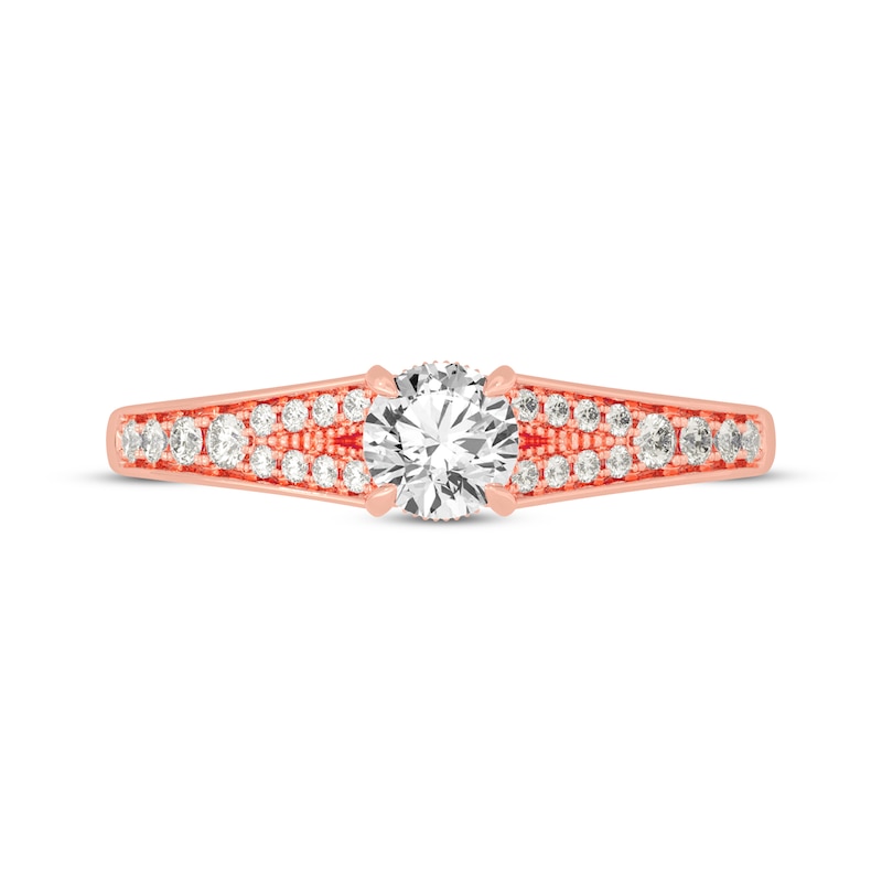 Main Image 3 of Now + Forever Round-Cut Split-Shank Engagement Ring 3/4 ct tw 14K Rose Gold