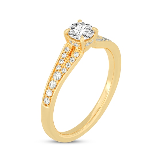 Thumbnail Image 2 of Now + Forever Round-Cut Split-Shank Engagement Ring 3/4 ct tw 14K Yellow Gold