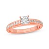 Thumbnail Image 1 of Now + Forever Princess & Round-Cut Diamond Engagement Ring 3/4 ct tw 14K Rose Gold