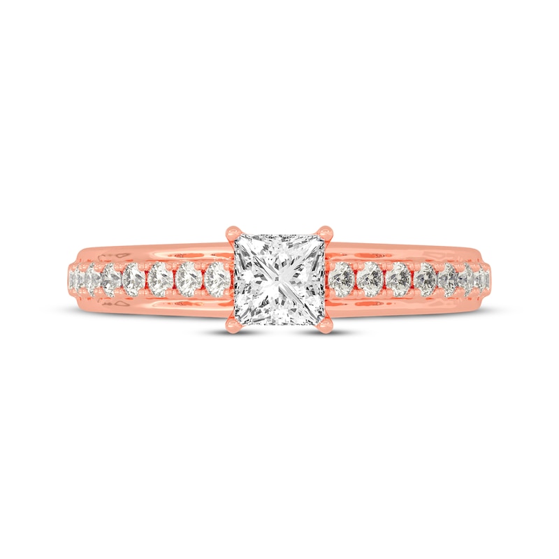Main Image 3 of Now + Forever Princess & Round-Cut Diamond Engagement Ring 3/4 ct tw 14K Rose Gold