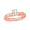 Thumbnail Image 1 of Now + Forever Emerald & Round-Cut Diamond Engagement Ring 3/4 ct tw 14K Rose Gold
