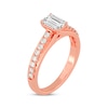 Thumbnail Image 2 of Now + Forever Emerald & Round-Cut Diamond Engagement Ring 3/4 ct tw 14K Rose Gold