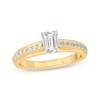 Thumbnail Image 1 of Now + Forever Emerald & Round-Cut Diamond Engagement Ring 3/4 ct tw 14K Yellow Gold