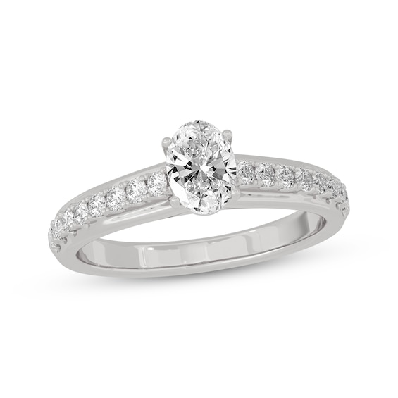 Now + Forever Oval & Round-Cut Diamond Engagement Ring 3/4 ct tw 14K White Gold