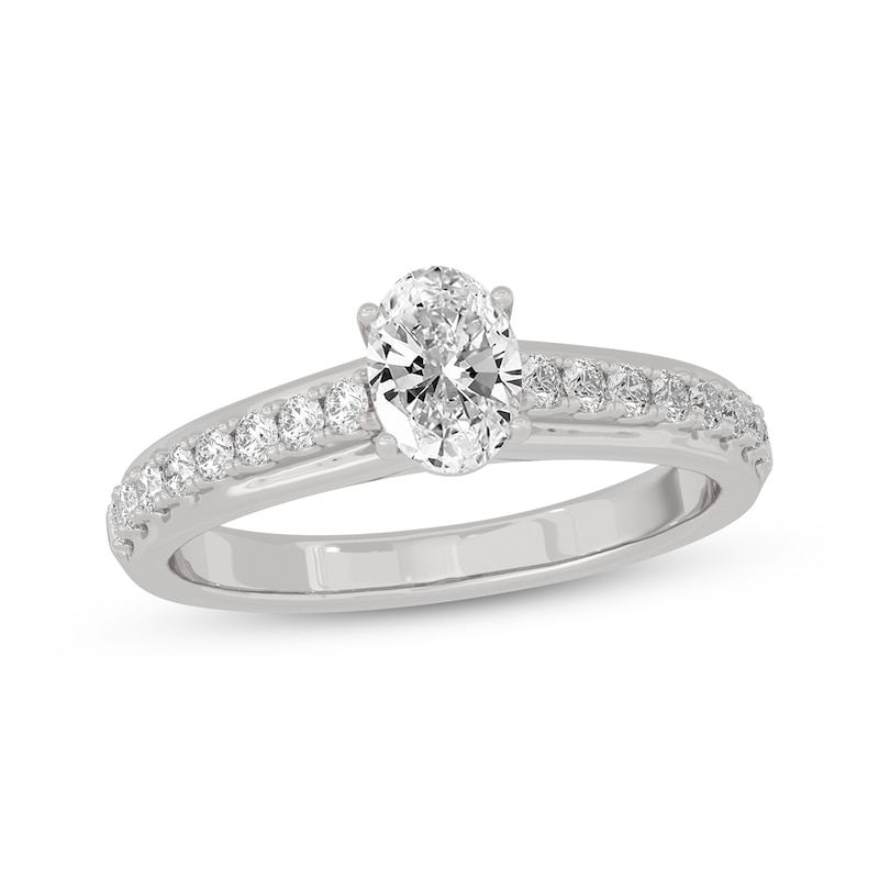 Main Image 1 of Now + Forever Oval & Round-Cut Diamond Engagement Ring 3/4 ct tw 14K White Gold