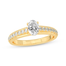Now + Forever Oval & Round-Cut Diamond Engagement Ring 3/4 ct tw 14K Yellow Gold