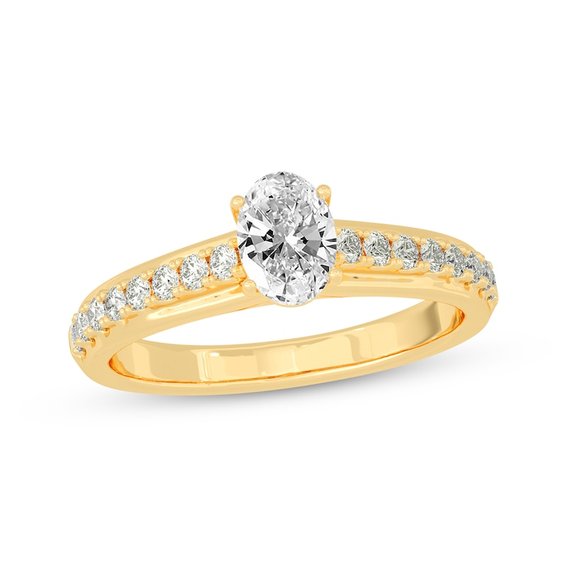 Main Image 1 of Now + Forever Oval & Round-Cut Diamond Engagement Ring 3/4 ct tw 14K Yellow Gold