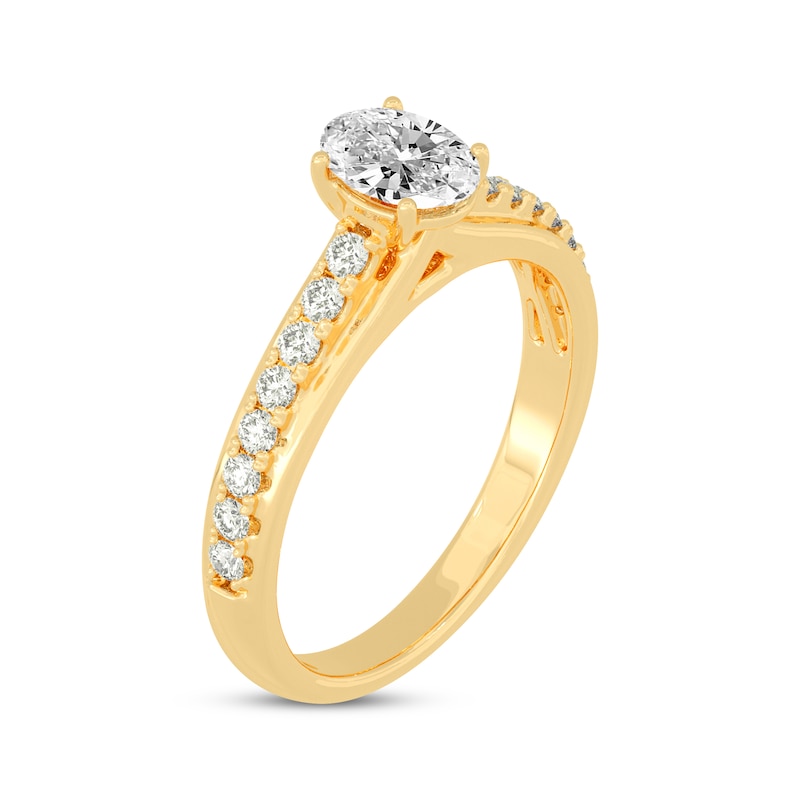 Main Image 2 of Now + Forever Oval & Round-Cut Diamond Engagement Ring 3/4 ct tw 14K Yellow Gold