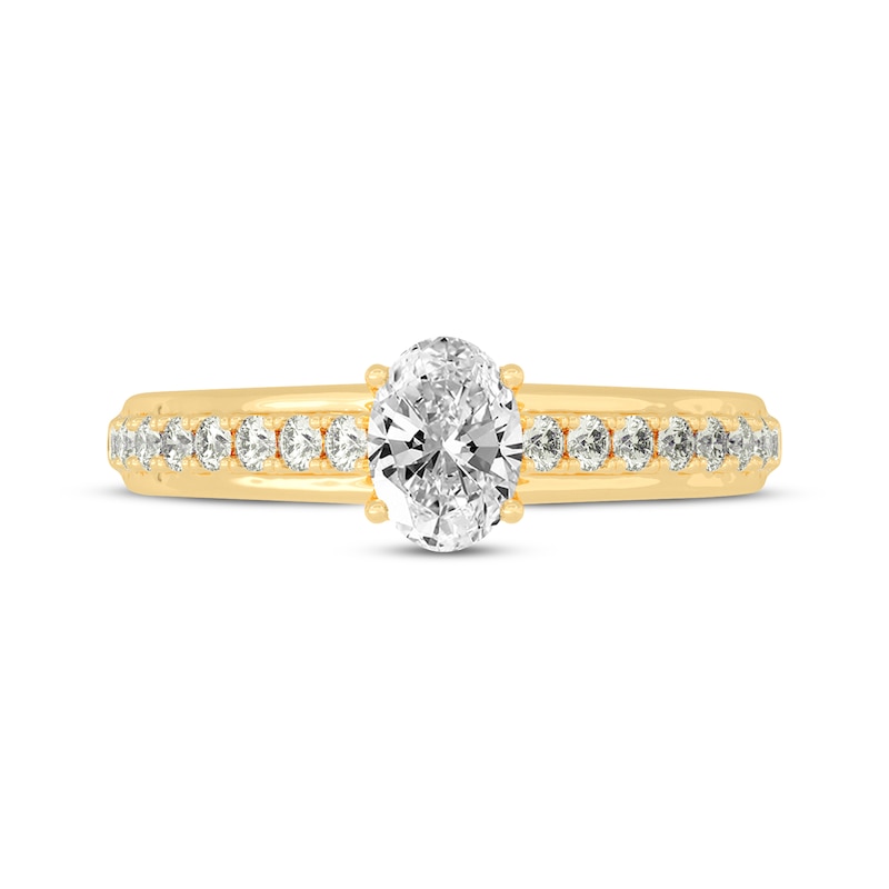 Main Image 3 of Now + Forever Oval & Round-Cut Diamond Engagement Ring 3/4 ct tw 14K Yellow Gold