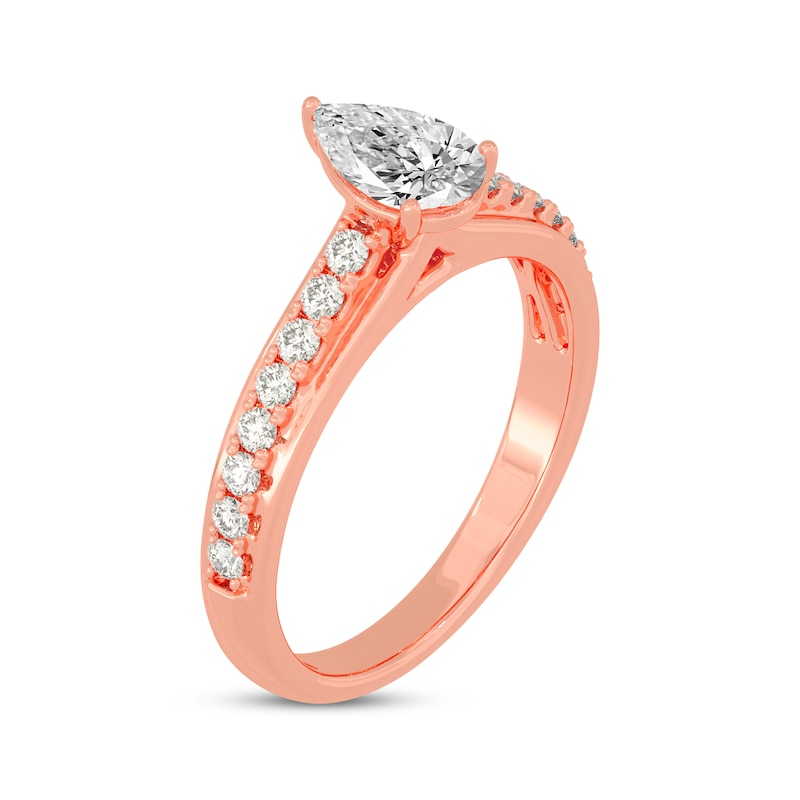 Main Image 2 of Now + Forever Pear-Shaped & Round-Cut Diamond Engagement Ring 3/4 ct tw 14K Rose Gold