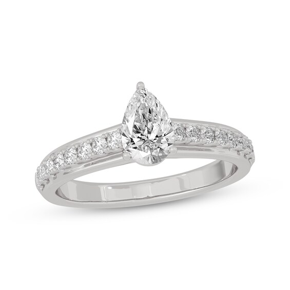 Now + Forever Pear-Shaped & Round-Cut Diamond Engagement Ring 3/4 ct tw 14K Gold