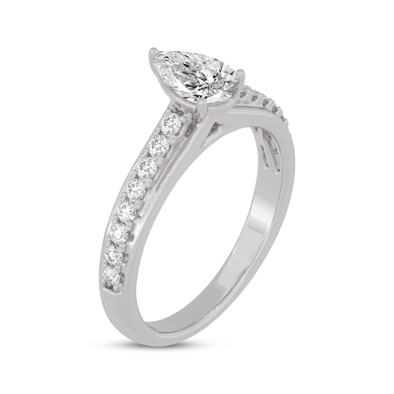 Main Image 2 of Now + Forever Pear-Shaped & Round-Cut Diamond Engagement Ring 3/4 ct tw 14K White Gold
