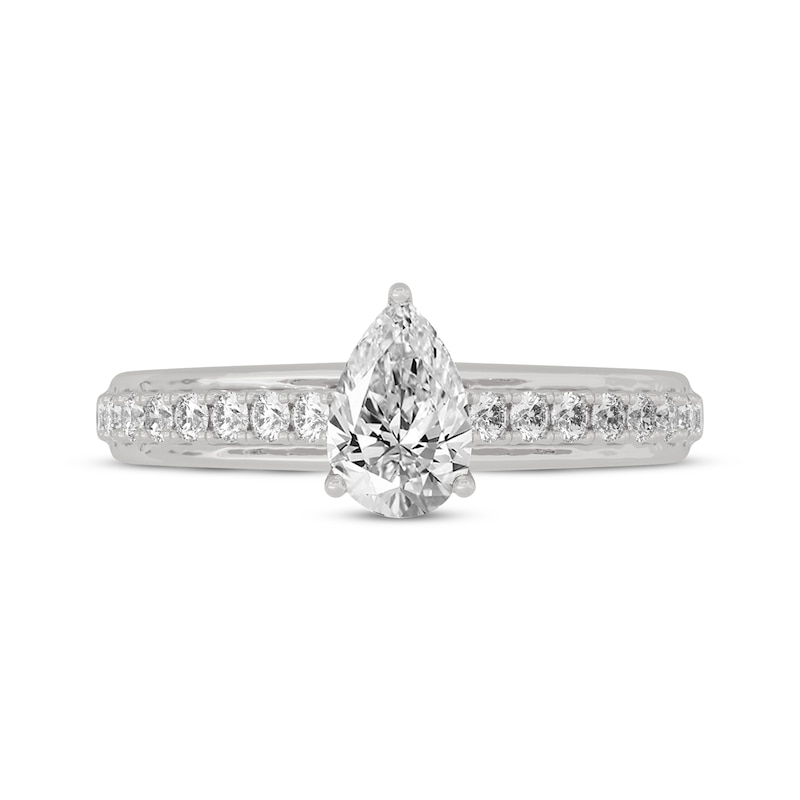 Main Image 3 of Now + Forever Pear-Shaped & Round-Cut Diamond Engagement Ring 3/4 ct tw 14K White Gold