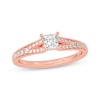 Thumbnail Image 1 of Now + Forever Princess & Round-Cut Split-Shank Engagement Ring 3/4 ct tw 14K Rose Gold