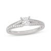 Thumbnail Image 1 of Now + Forever Princess & Round-Cut Split-Shank Engagement Ring 3/4 ct tw 14K White Gold