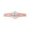 Thumbnail Image 3 of Now + Forever Oval & Round-Cut Split-Shank Engagement Ring 3/4 ct tw 14K Rose Gold