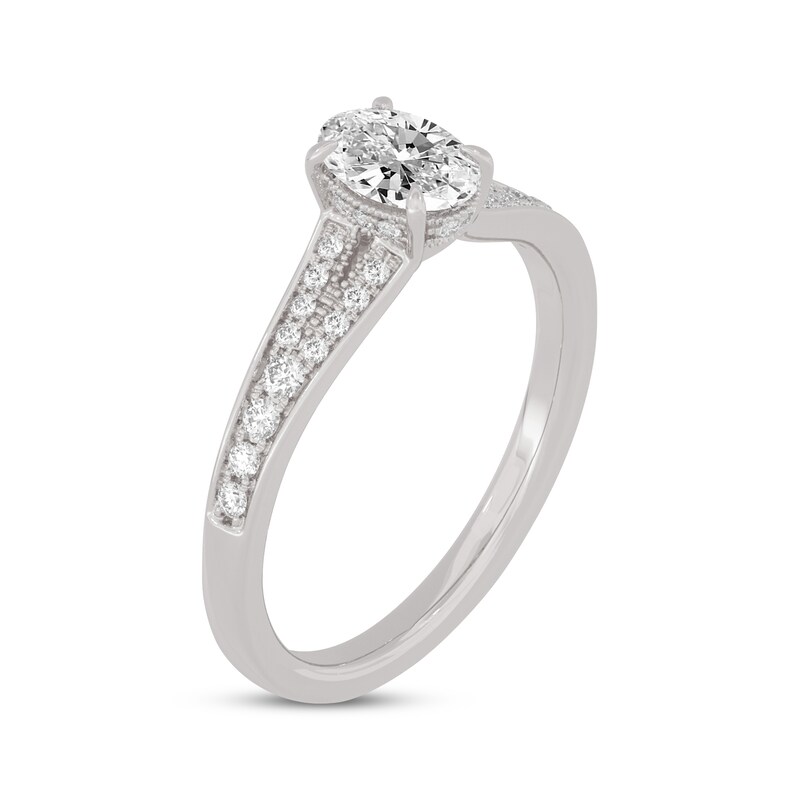 Main Image 2 of Now + Forever Oval & Round-Cut Split-Shank Engagement Ring 3/4 ct tw 14K White Gold