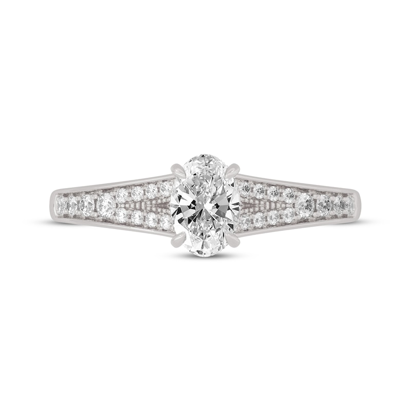 Main Image 3 of Now + Forever Oval & Round-Cut Split-Shank Engagement Ring 3/4 ct tw 14K White Gold