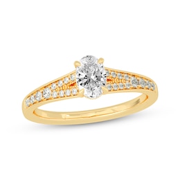 Now + Forever Oval & Round-Cut Split-Shank Engagement Ring 3/4 ct tw 14K Yellow Gold