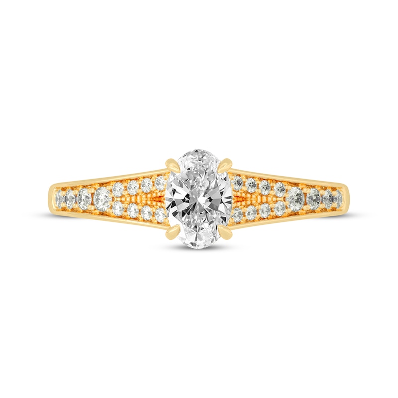 Main Image 3 of Now + Forever Oval & Round-Cut Split-Shank Engagement Ring 3/4 ct tw 14K Yellow Gold