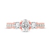 Thumbnail Image 3 of Memories Moments Magic Oval & Round-Cut Three-Stone Diamond Engagement Ring 2 ct tw 14K Rose Gold