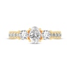 Thumbnail Image 3 of Memories Moments Magic Oval & Round-Cut Three-Stone Diamond Engagement Ring 2 ct tw 14K Yellow Gold