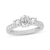 Thumbnail Image 1 of Memories Moments Magic Oval & Round-Cut Three-Stone Diamond Engagement Ring 2 ct tw 14K White Gold