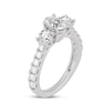 Thumbnail Image 2 of Memories Moments Magic Oval & Round-Cut Three-Stone Diamond Engagement Ring 2 ct tw 14K White Gold