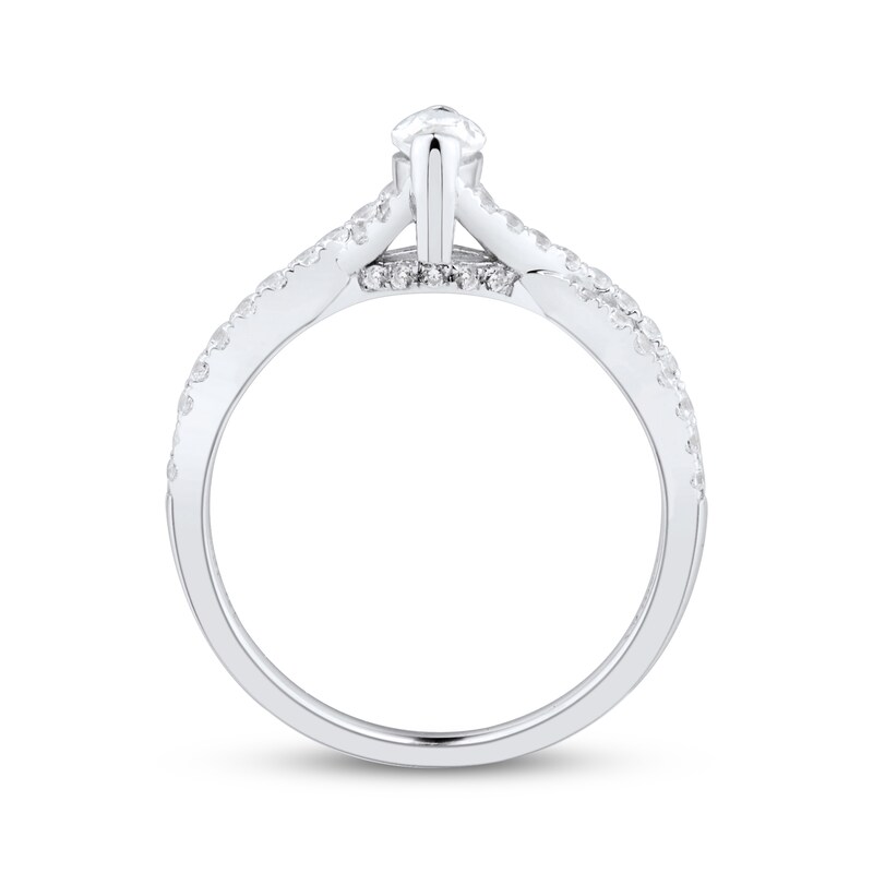 Main Image 2 of Now + Forever Marquise & Round-Cut Diamond Engagement Ring 3/4 ct tw 14K White Gold