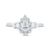 Thumbnail Image 3 of Memories Moments Magic Pear-Shaped & Round-Cut Diamond Three-Stone Engagement Ring 1 ct tw 14K White Gold