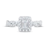 Thumbnail Image 2 of Emerald & Round-Cut Diamond Engagement Ring 1 ct tw Platinum