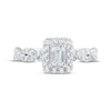 Thumbnail Image 3 of Now + Forever Emerald & Round-Cut Diamond Engagement Ring 1 ct tw Platinum