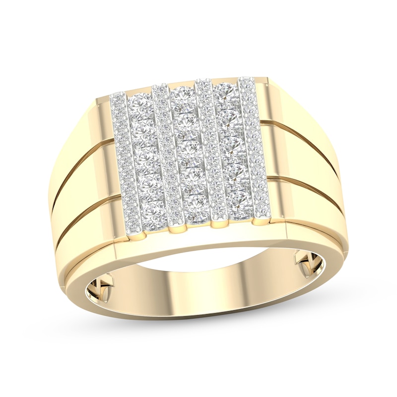 Men's Diamond Grid Ring 3/4 ct tw 10K Yellow Gold | Kay