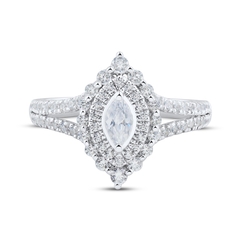 Main Image 3 of Now + Forever Marquise & Round-Cut Diamond Engagement Ring 3/4 ct tw 14K White Gold