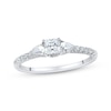 Thumbnail Image 1 of Memories Moments Magic Princess-Cut, Pear-Shaped & Round-Cut Diamond Three-Stone Engagement Ring 3/4 ct tw 14K White Gold