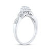 Thumbnail Image 2 of Memories Moments Magic Vintage-Style Marquise & Round-Cut Diamond Three-Stone Engagement Ring 3/4 ct tw 14K White Gold