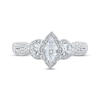 Thumbnail Image 2 of Memories Moments Magic Vintage-Style Marquise & Round-Cut Diamond Three-Stone Engagement Ring 3/4 ct tw 14K White Gold