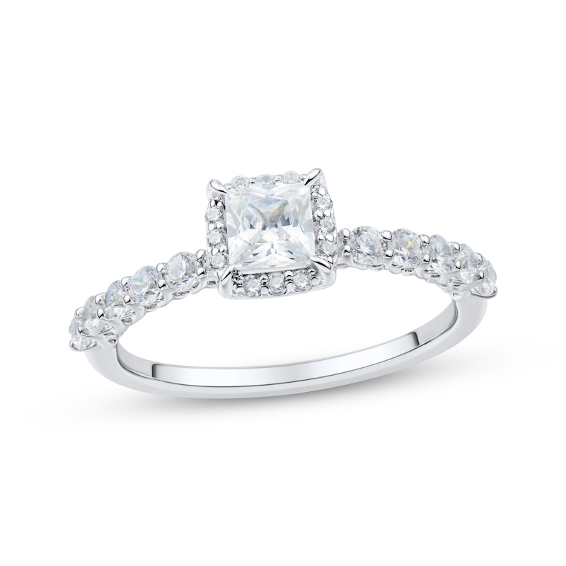 Main Image 1 of Now + Forever Princess & Round-Cut Diamond Engagement Ring 1 ct tw Platinum