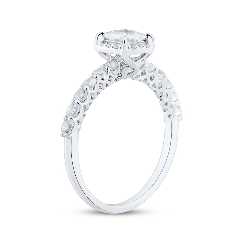 Princess & Round-Cut Diamond Engagement Ring 1 ct tw Platinum