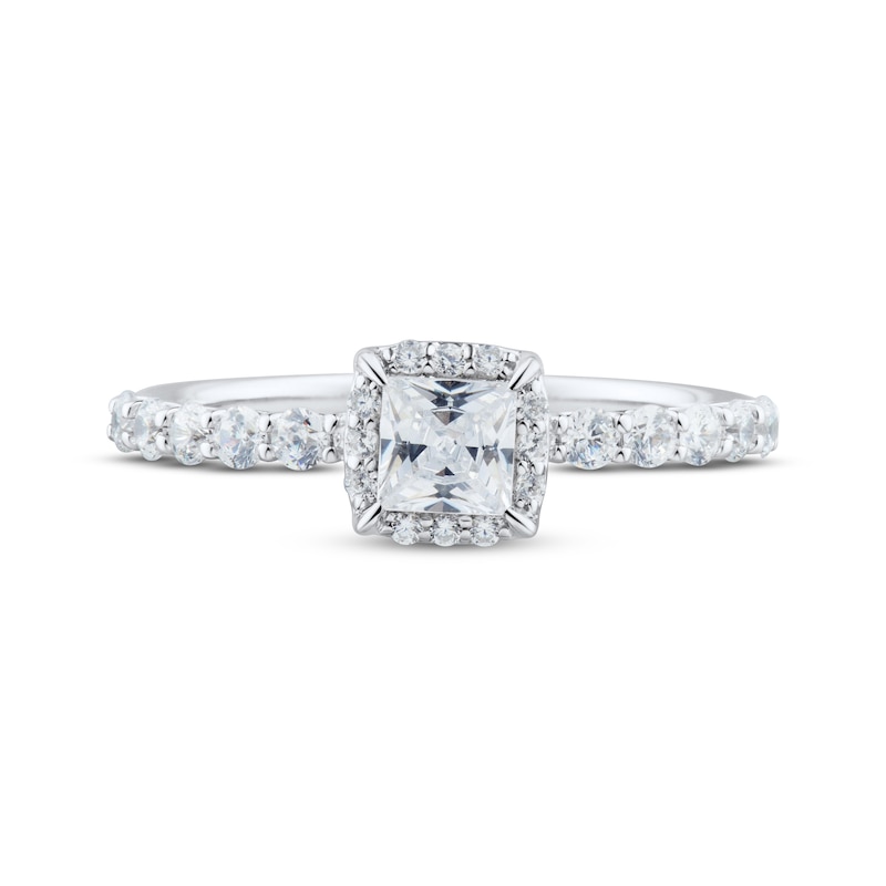Main Image 3 of Now + Forever Princess & Round-Cut Diamond Engagement Ring 1 ct tw Platinum