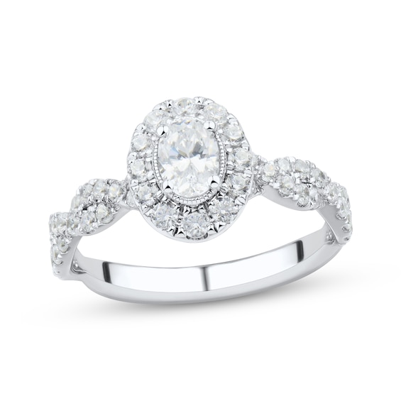 Now + Forever Oval & Round-Cut Diamond Engagement Ring 1 ct tw Platinum