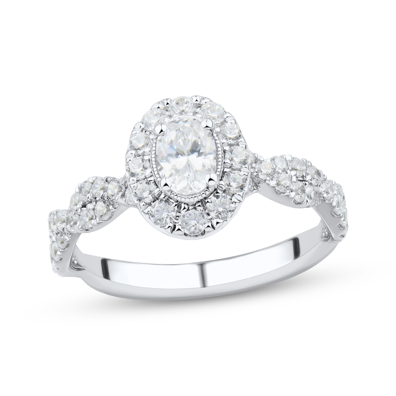Main Image 1 of Now + Forever Oval & Round-Cut Diamond Engagement Ring 1 ct tw Platinum