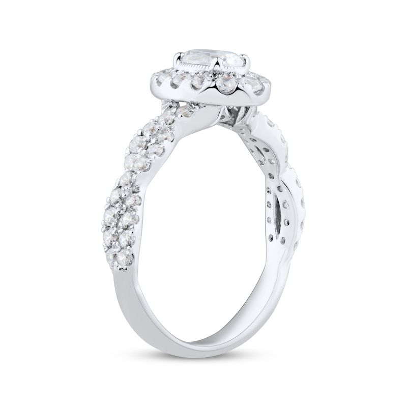 Oval & Round-Cut Diamond Engagement Ring 1 ct tw Platinum