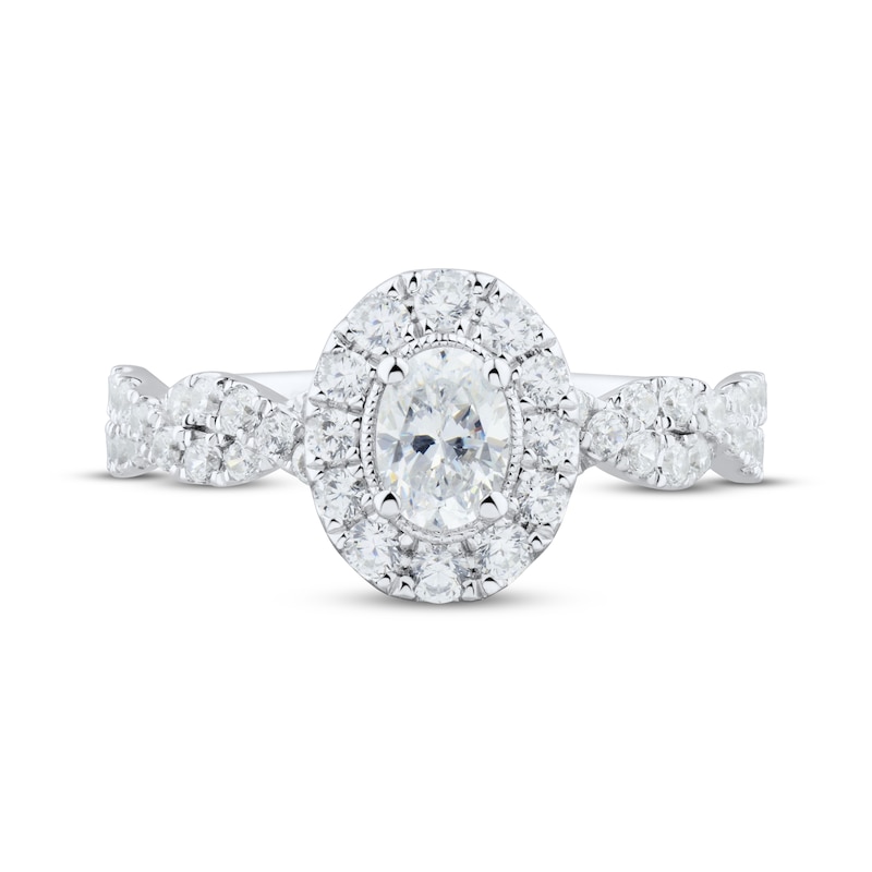 Main Image 3 of Now + Forever Oval & Round-Cut Diamond Engagement Ring 1 ct tw Platinum