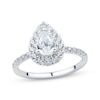 Thumbnail Image 0 of Pear-Shaped & Round-Cut Diamond Engagement Ring 1 ct tw Platinum