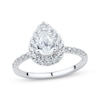 Thumbnail Image 1 of Now + Forever Pear-Shaped & Round-Cut Diamond Engagement Ring 1 ct tw Platinum