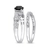 Thumbnail Image 2 of Now + Forever Vintage-Style Round-Cut Black & White Diamond Bridal Set 7/8 ct tw 14K White Gold 14K White Gold