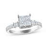Thumbnail Image 1 of Now + Forever Princess & Round-Cut Diamond Engagement Ring 1 ct tw 14K White Gold