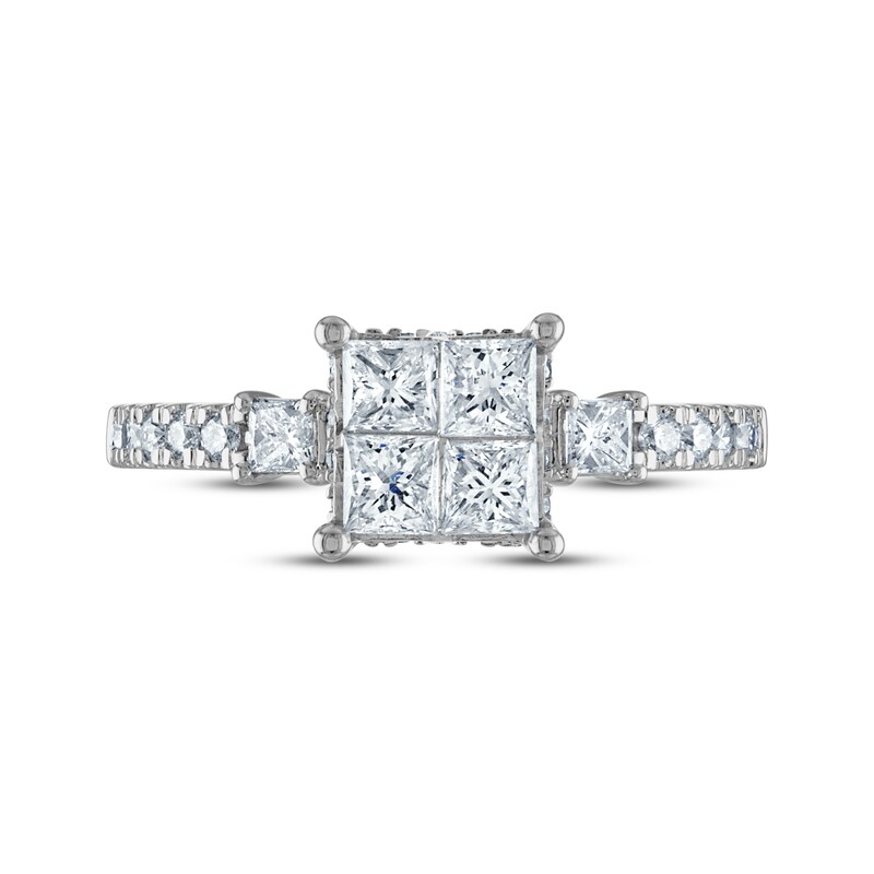 Main Image 3 of Now + Forever Princess & Round-Cut Diamond Engagement Ring 1 ct tw 14K White Gold